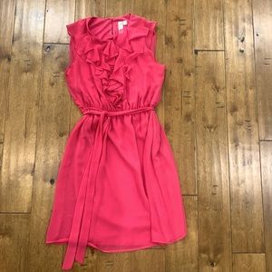 PINK RUFFLED DRESS SLEEVELESS